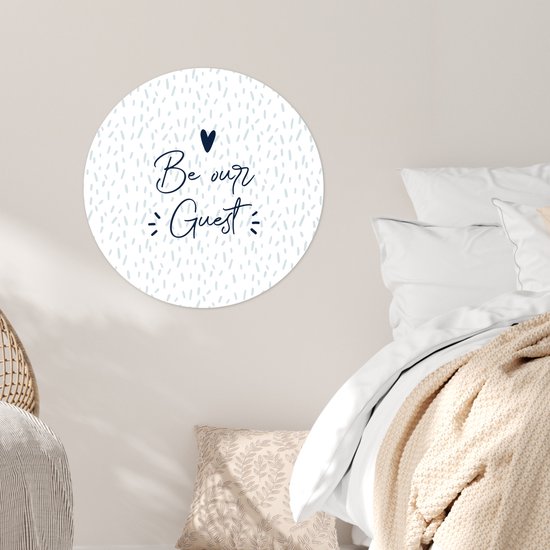 WallCircle® - Papier peint cercle 80x80 cm - Stickers muraux Citations - Proverbes - 'Soyez notre invité' - Cercle mural salon - Cercle mural chambre - Décoration de chambre autocollante - Accessoires de Décoration murale