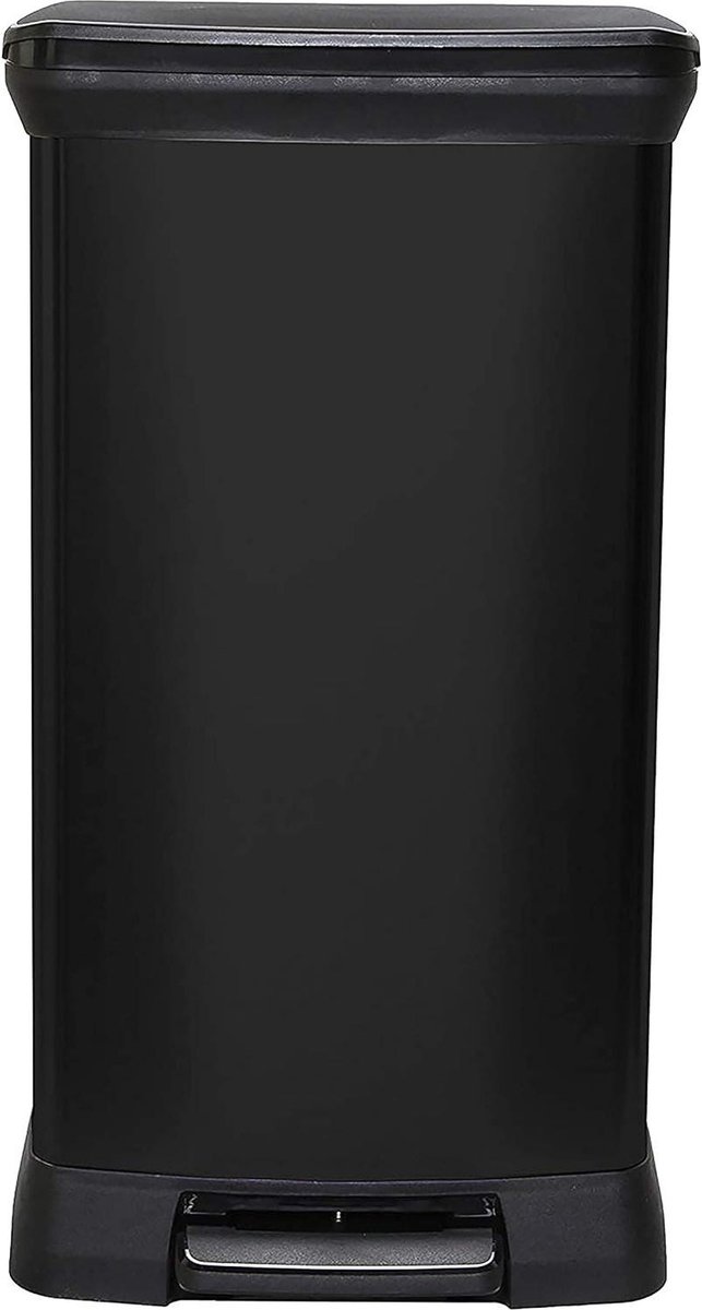 Metal Effect 70% Gerecycled Keuken Pedaal Touch Deco Bin 50 Liter - Zwart met sensor pedaalemmer 50 liter