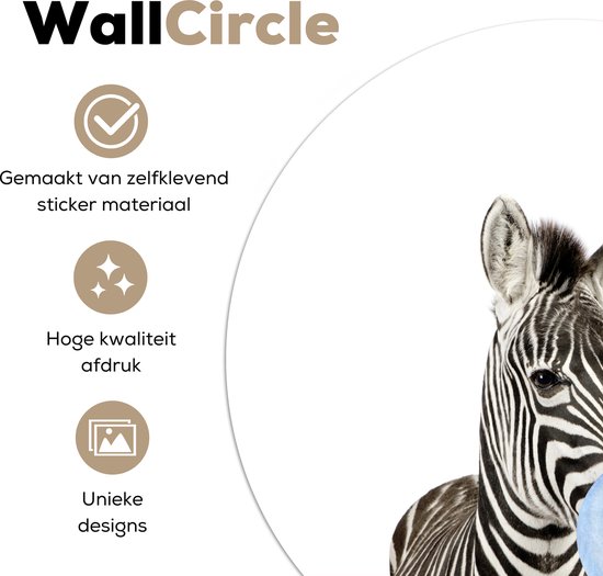 Papier peint autocollant kids - Décoration maison - Zebra - Animaux sauvages - Garçons - Chewing gum - Blauw - Enfant - 120x120 cm - Décoration murale chambre filles - Décoration chambres d'enfants