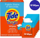 Tide - Lingettes détachantes instantanées To Go - Cleaner pour lessives et les taches sur les tapis 10 pièces - Format voyage