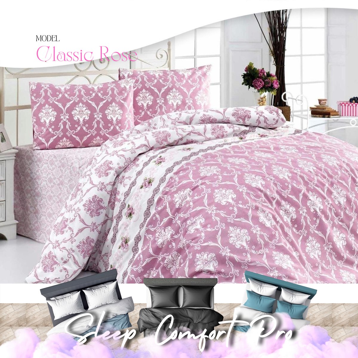 Maxenza Sleep Comfort Pro - Comfortabel Dekbedovertrek voor Twee Personen met Kussenslopen 220 x 200 cm