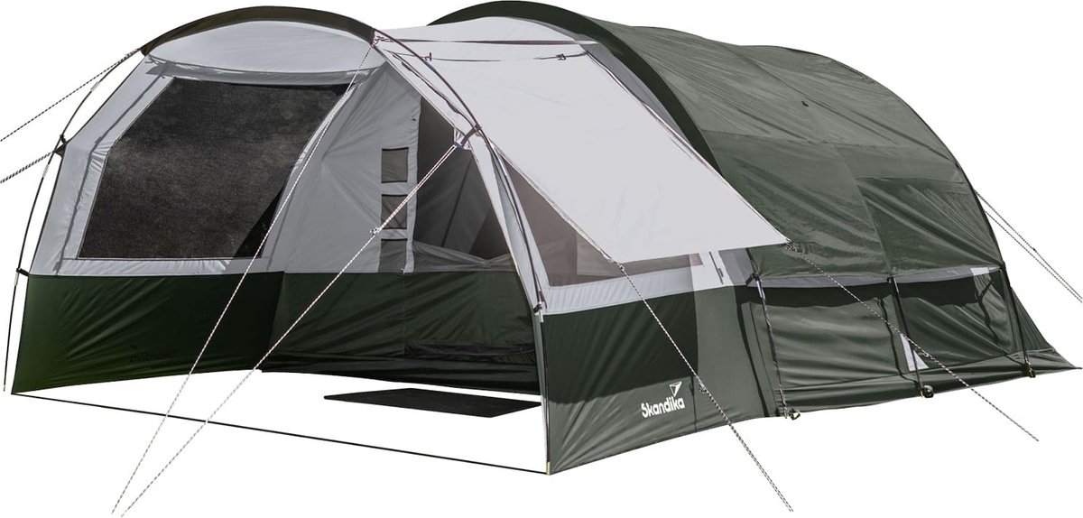 Skandika tunneltent Indal 5 - Kampeertent voor 5 personen, panoramadak, met luifel, met ingenaaide tentvloer, 3000 mm waterkolom, muskietennet | Familietent, kampeertent, outdoor