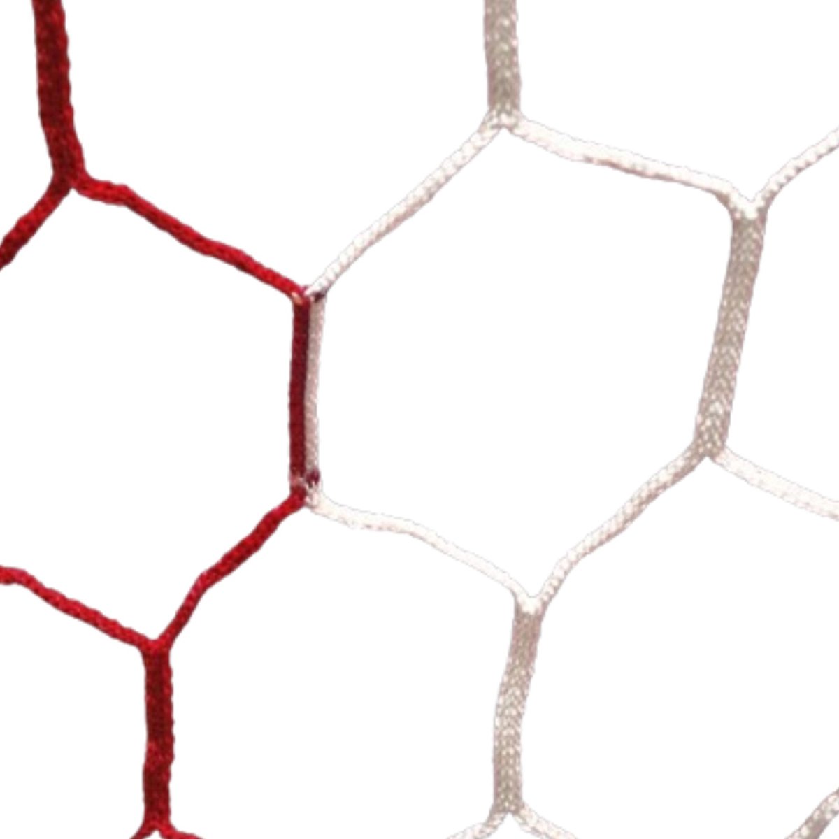 Rood / Wit zeshoekig stadionvoetbalnet