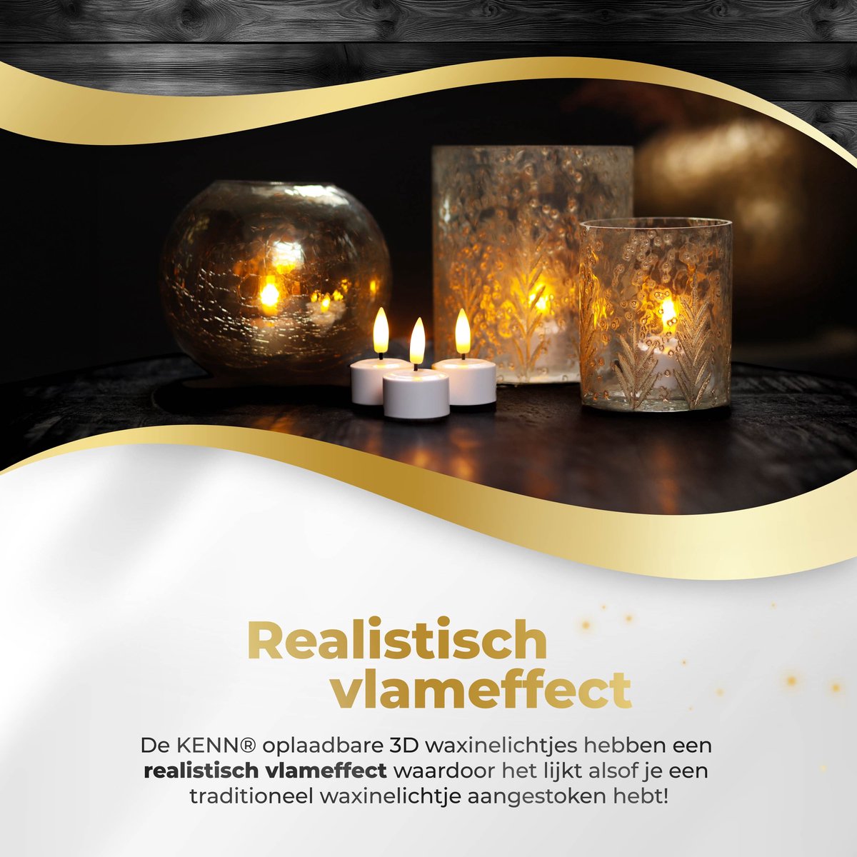 KENN® Originele Oplaadbare Waxinelichtjes – Set van 12 – Met Afstandsbediening & Timer – Inclusief Oplaadstation – Tot 120 Branduren – LED Waxinelichtjes – Oplaadbare Theelichtjes – Realistische Flikkerende Vlam – LED Kaarsen - Nep Kaarsen — cadeau in Wonen & Interieur - foto 6