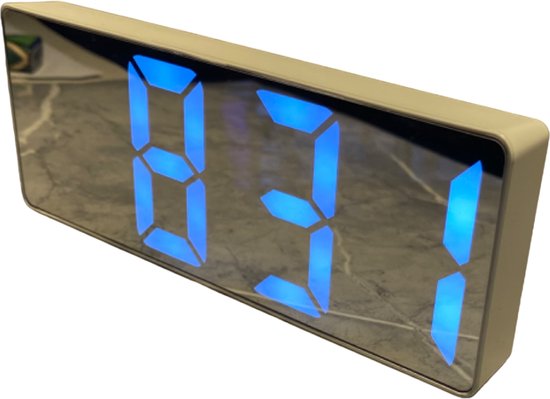 Deluxe Digitale Klok - Slaapkamer - Geluidssensor - Wekker - Wit - USB - Batterij - Wit Led