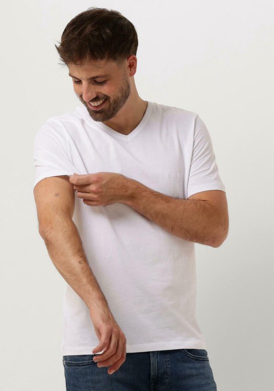 HUGO BOSS Classic T shirts regular fit 3 pack heren T shirts V hals wit Maat L bol
