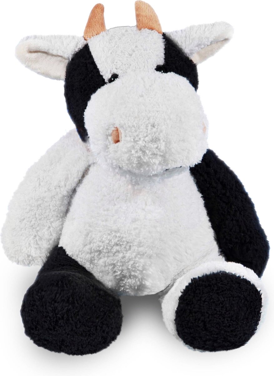 Funnies Knuffel Koe Zwart Wit 45cm - Zachte Knuffel voor Kinderen - Grote Pluche Knuffel - Knuffelspeelgoed voor Baby & Peuter - Cadeau voor Jongens & Meisjes