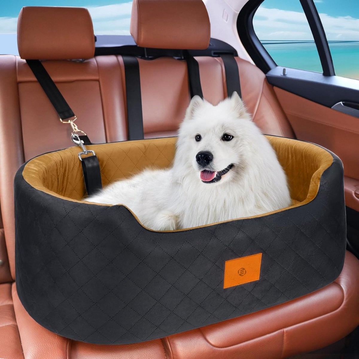 Equivera Hondenmand Auto Met Gordel - Hondenmand - Hondenmand Auto - Autostoel Hond - Hondenstoel Auto - Met Gordel