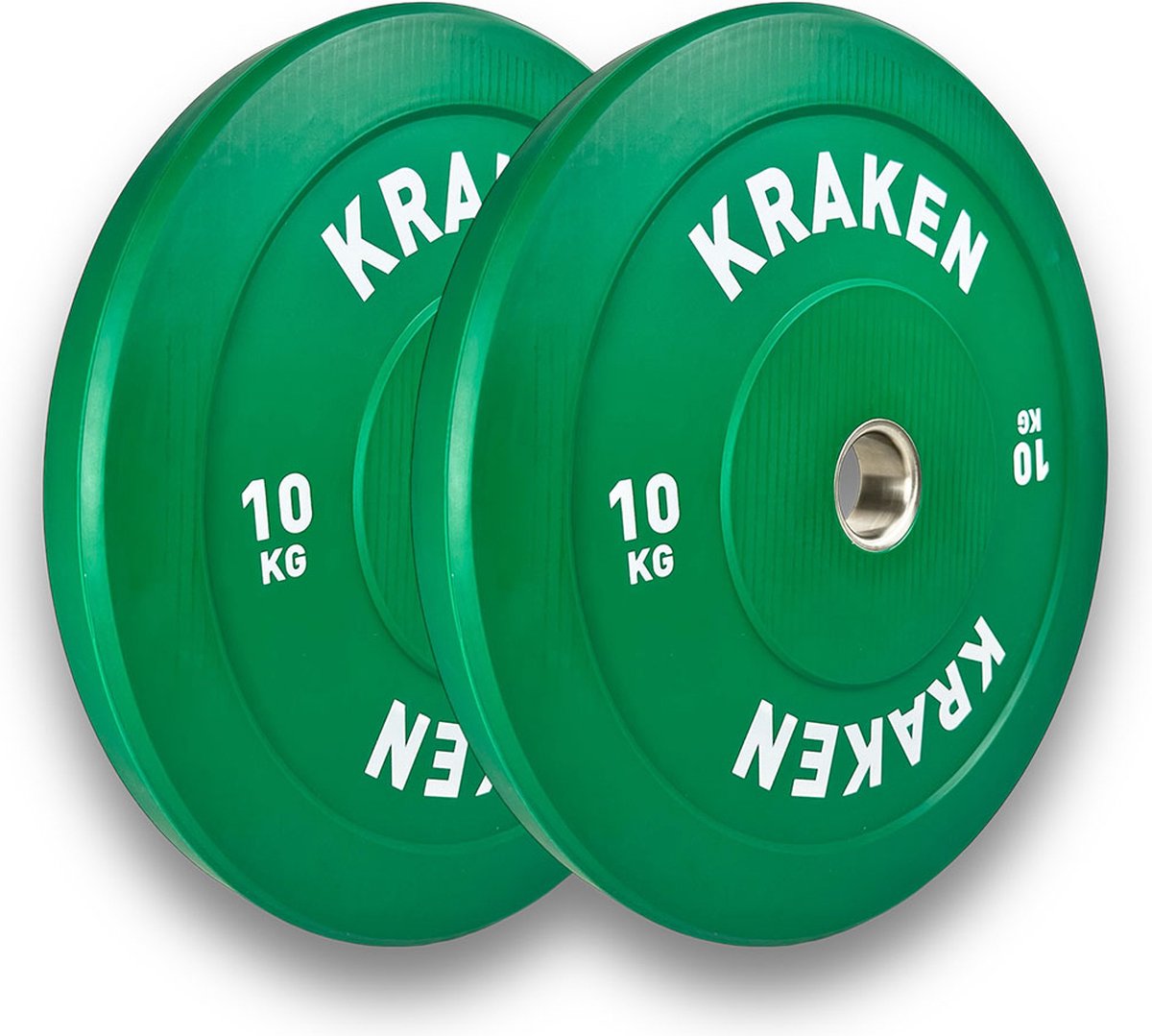 KRAKEN 10 KG (2x) Bumper Plates | Halterschijf Fitness Gewicht | Gewichtschijf Weight Plate | Krachttraining Bumperschijf 10KG | 50mm Bumperplates halterset | Sportgewichten | PREMIUM Bumper Plates | Comfortabel en Gemakkelijk vasthouden |Gym Ontwerp