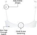 Witte beha met verstelbare bandjes en haak-oog sluiting, non-see-through stof.