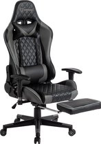 Bol.com FOXSPORT verstelbare gaming chair - PC-bureaustoel met voetsteun - hoogte en helling verstelbaar - met hoofdsteun en len... aanbieding