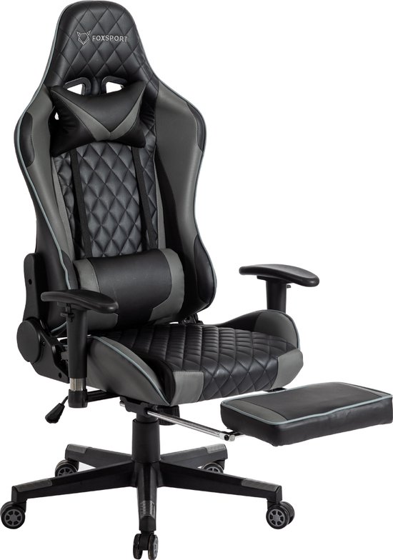 FOXSPORT Gamingstoel Met Voetsteun Grijs Verstelbaar - FOXSPORT - €119,99