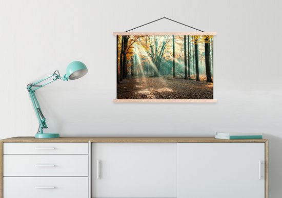 Forêt d'automne aux Nederland affiche textielposter lattes vierge 90x60 cm - Tirage photo sur plaque scolaire (décoration murale salon / chambre)