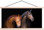 Wandcirkel kinderen - Paarden - Dieren - Portret - Bruin - Kinderkamer decoratie - Muurdecoratie - 120x60 cm