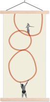 Posterhanger incl. Poster 60x120 cm - Schoolplaat - Liefde - Vintage - Koppel - Design - Textielposter - Blanke latten