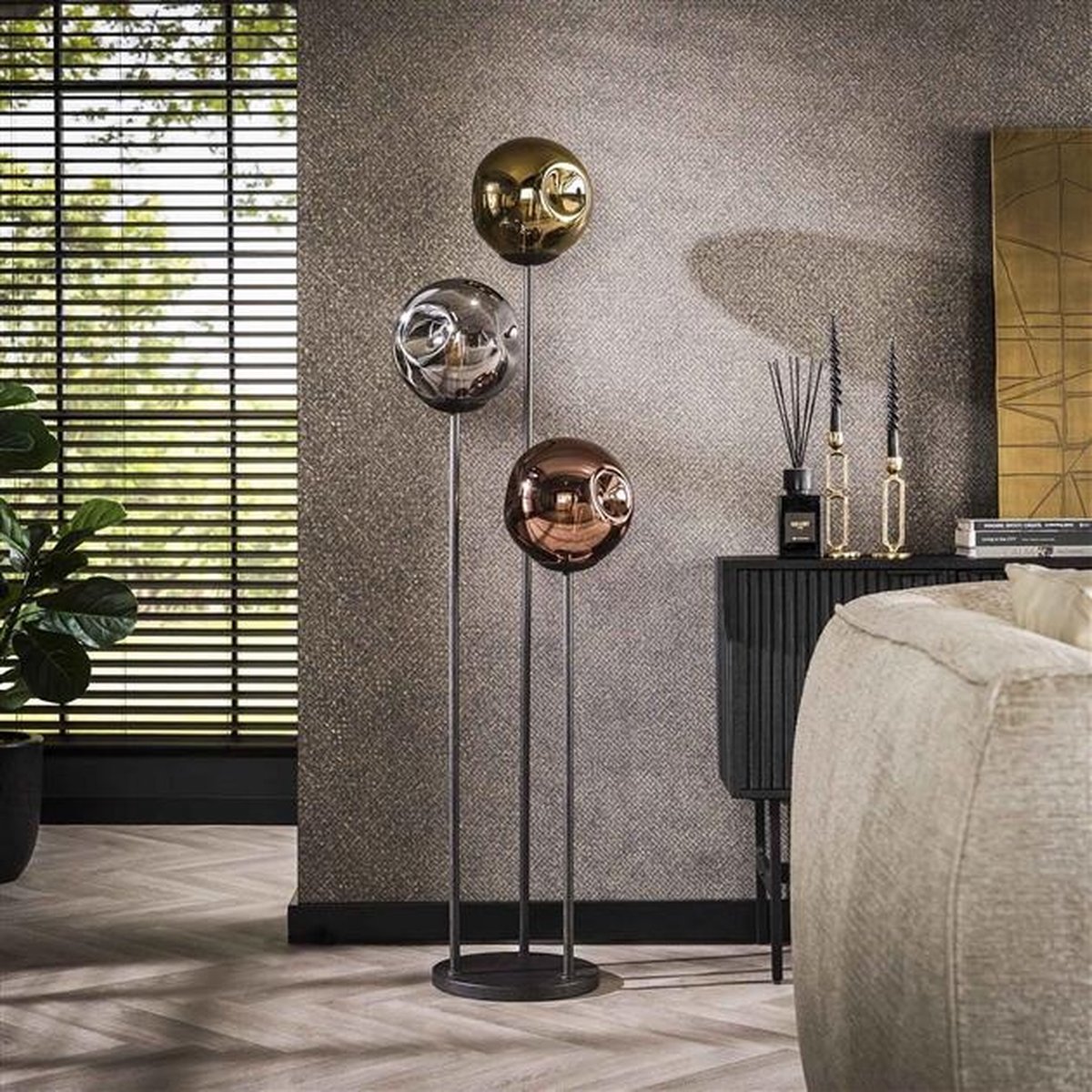 PS-Collection Stellar Vloerlamp - 32x32x164cm - Artic Zwart - Metaal - vloerlampen woonkamer, vloerlamp zwart, vloerlamp industrieel, vloer lamp, vloerlampen landelijk, staande lampen woonkamer, staande lampen, staande lamp industrieel thumbnail 4