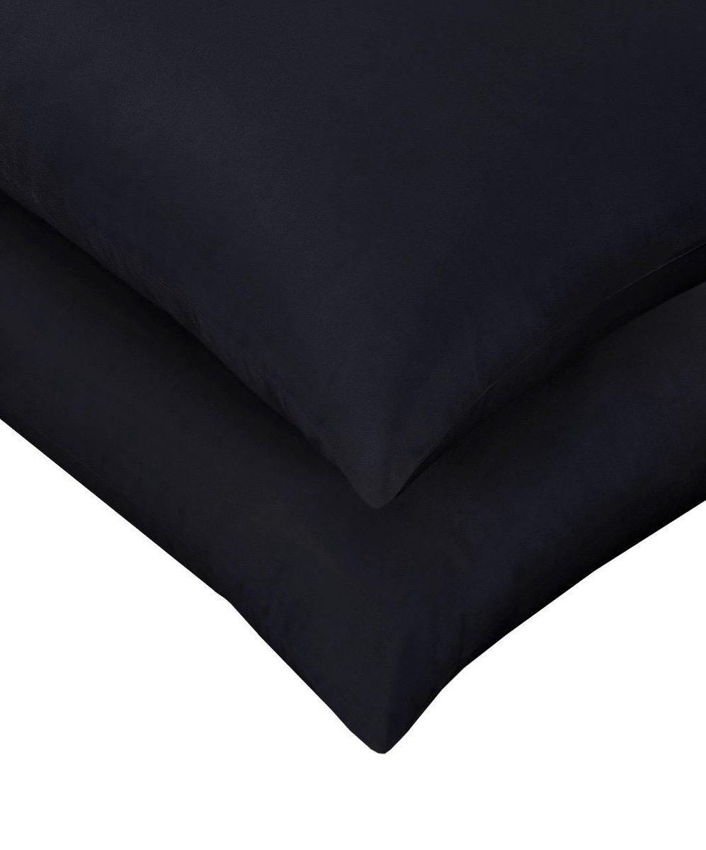 SweetSleeping Kussenslopen Set van 2x stuks - 60 x 70cm - Zwart - 100% Katoen - Antiallergisch - Ademend - Kussensloop