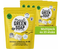 Marcel's Green Soap Vaatwascapsules - 4 x 25 stuks