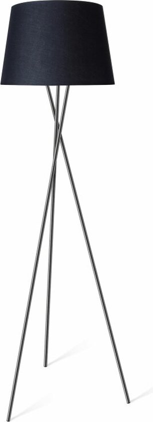Proventa TriPod Vloerlamp voor woonkamer & Slaapkamer - Ø 45 cm - Wit & chroom - 164 cm
