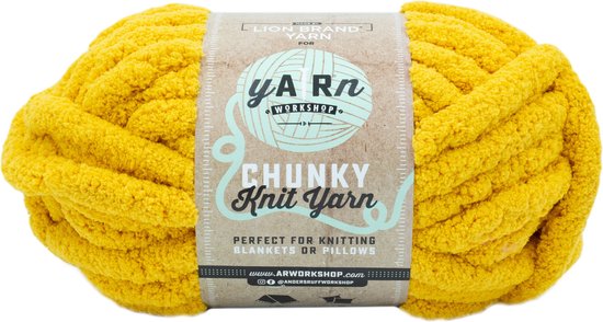 Lion Brand Yarn Chunky Knit Yarn Mustard - Jumbo bol 226 gram - 26 meter - +2cm dikte