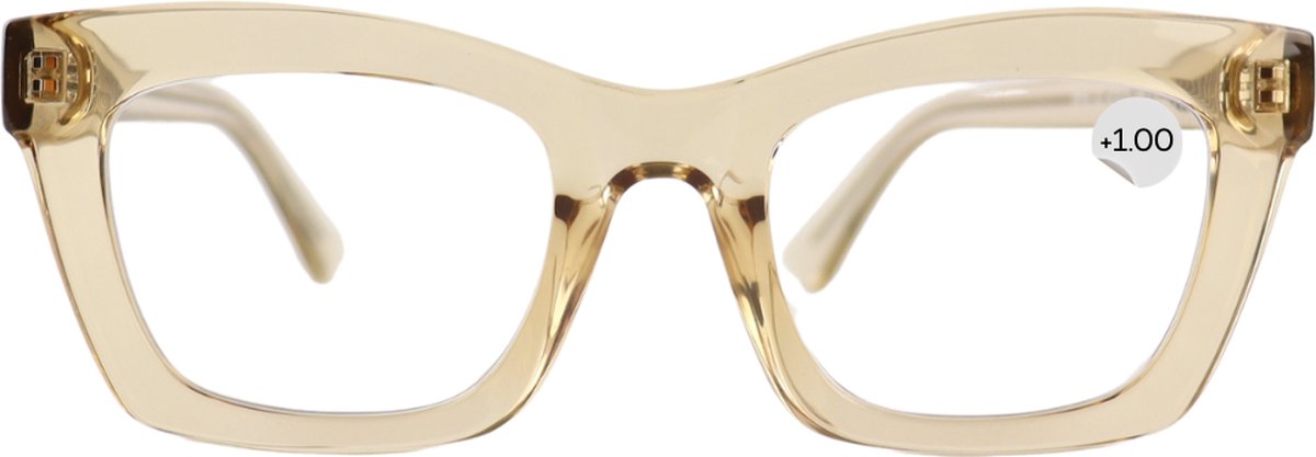 Montour Leesbril - FIENE - plus 1.00 - Vierkant Model - Beige - Dames - Heren - Unisex