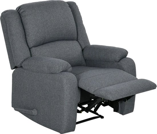 Fauteuil - Fauteuil relax - Fauteuil relax - Chaise - Avec accoudoir - Pour une personne - 90 x 96 x 98 cm - Grijs