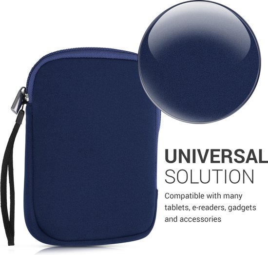 kwmobile beschermhoes voor eReader - neopreen beschermhoes beschermhoes donkerblauw - 17 x 12 x 2 cm binnenafmetingen — afbeelding 2