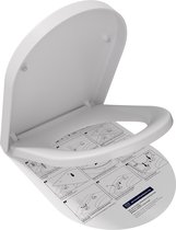 Bol.com CECIPA max WC bril D-vorm - Toiletbril - Toiletzitting - Toiletbril Softclose - Easy Clean functie - Belastbaar tot 150 ... aanbieding