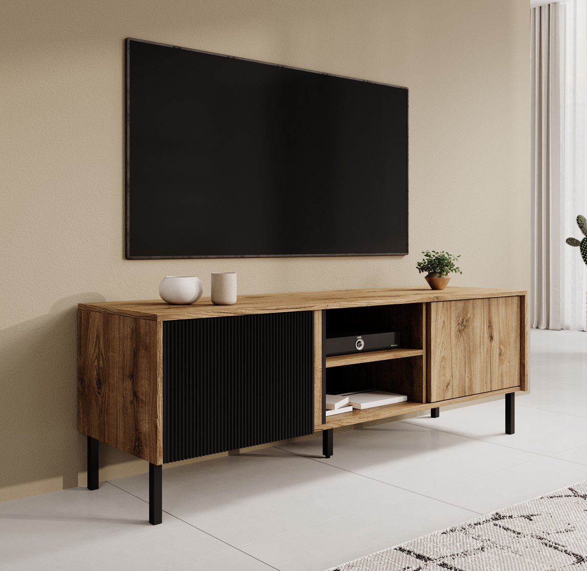 Meubella - TV-Meubel Margareth - Eiken - 150 cm