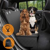 EXOSKY ® Hondendeken Auto Achterbank en Kofferbak - 137 x 147 CM - Beschermhoes - Hondenkleed - Honden Deken Auto Achterbank - Incl. Hondenriem En Opbergzak - ZWART