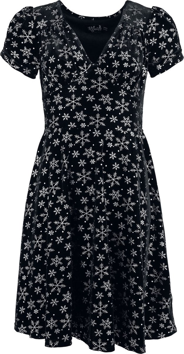 Hell Bunny Eve Dames Midi-jurk - zwart/wit - L