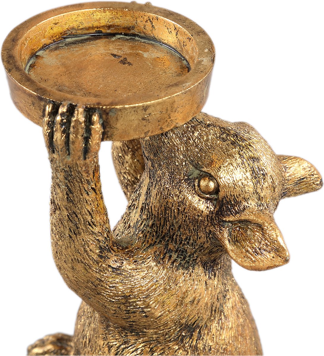 PTMD COLLECTION PTMD Miro Gold Polyresin Mouse Candle Holder