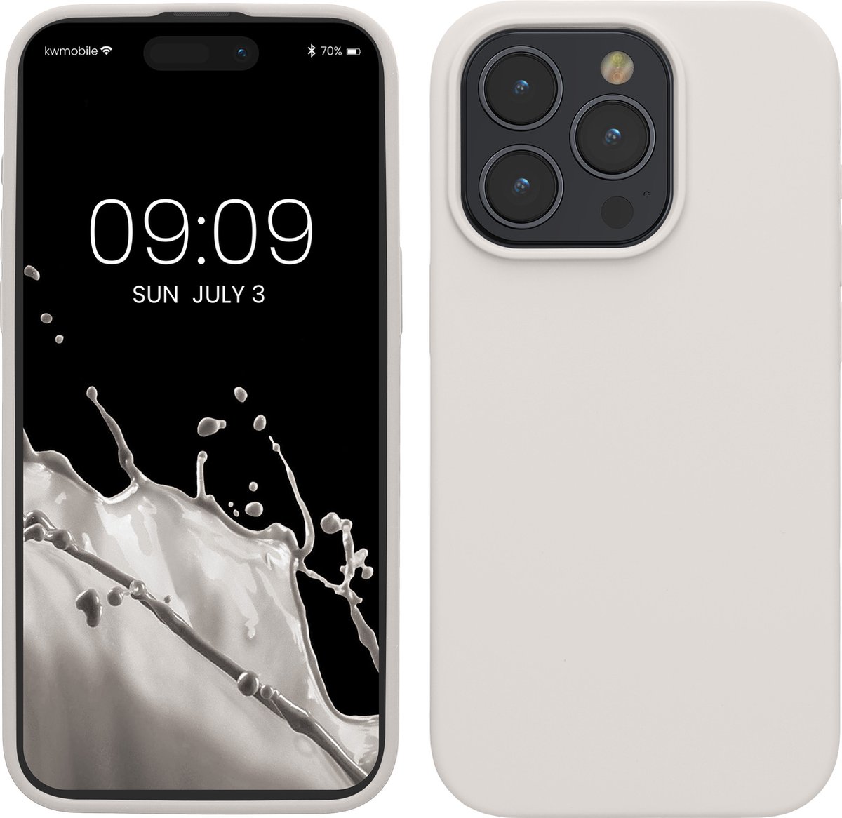 kwmobile Case voor iPhone 15 Pro Max - Slank TPU-Hoesje met Zachte Afwerking - In wit