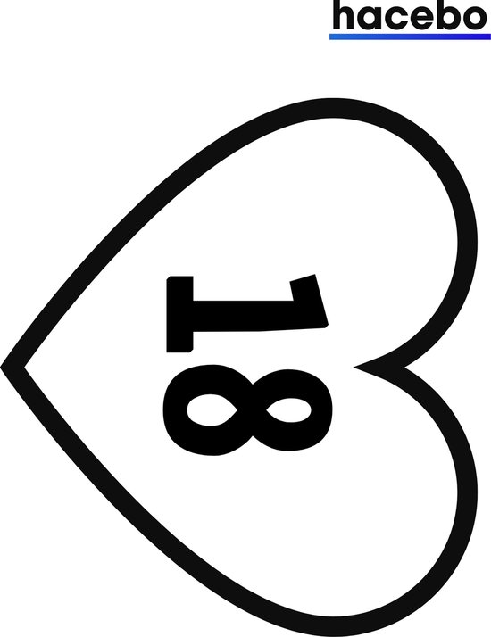 Hart Sticker - 18CM - Container sticker - Cijfer Sticker - 1 Stuks - 18 ...