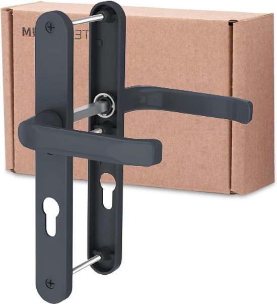 Voordeur veiligheidset zwart - kruk/knop - rechthoekig model - | De voordelige deurklinken specialist