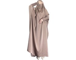 Bovista Gebedskleding Dames - Abaya - Islamitische Kleding - Khimar - Jilbab - Vrouw - Alhamdulillah - Khaki