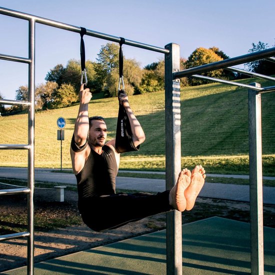 DMoose Fitness Hangende buikbanden voor pull-up bar & core krachttraining - dikke gewatteerde armband voor Ab Swing met 2 roestbestendige karabijnhaken - optrekriemen voor buikspieroefeningen thuis en
