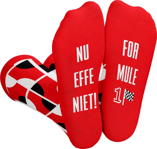 Silly Soles - Grappige FORMULE 1 Sokken Vaderdag - Cadeaus voor Mannen - One Size Sokken met Tekst - Funny Huissokken Auto - Happy Socks Verjaardag - Geschenk Heren, Vrouwen, Vader, Papa, Jongen, Originele Cadeautjes, Max Verstappen, Red Bull Racing