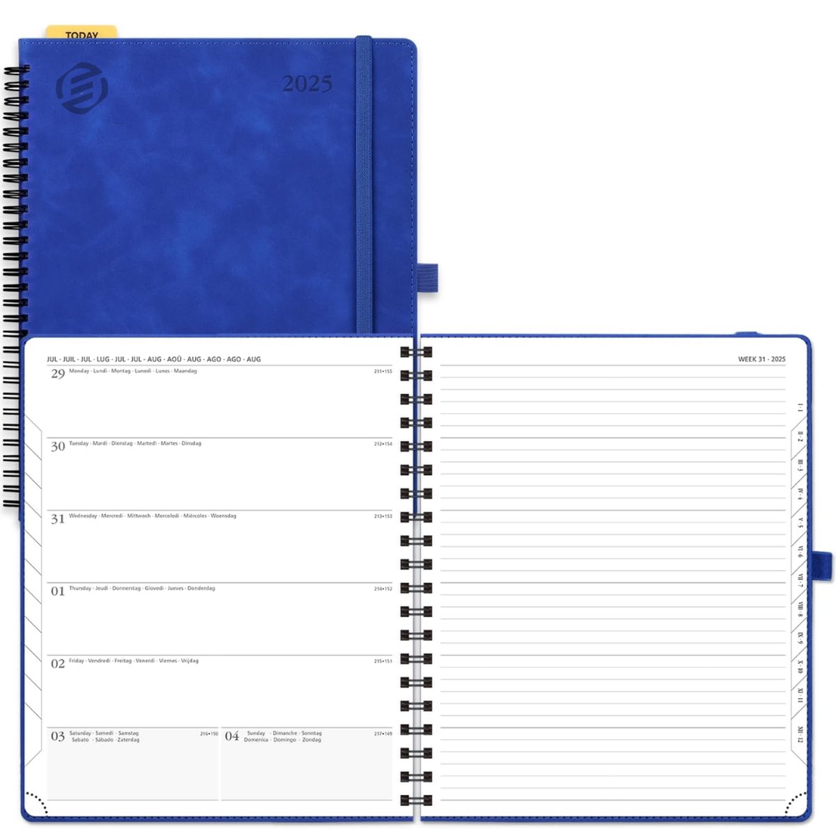 Equivera Weekplanner 2025 - Weekly Planner - Agenda - Kalender - Maandplanner - Famillieplanner