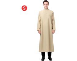 Bovista Arabisch Mannen Kaftan - Djellaba Heren - Islamitische Kleding - Moslim Kleding - Alhamdulillah - Khaki S