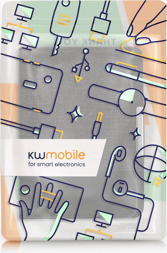 kwmobile hoes geschikt voor Tolino Shine 2 HD - Canvas beschermhoes in antraciet / zwart - Voor e-reader van Merkloos — afbeelding 3