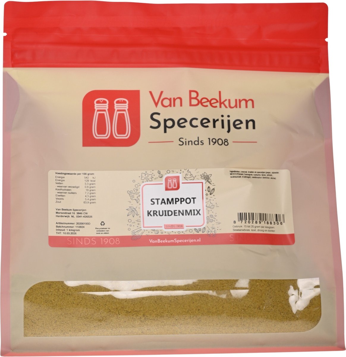Goedkoopste Van Beekum Specerijen - Stamppot Kruidenmix - 1 kilo (hersluitbare stazak