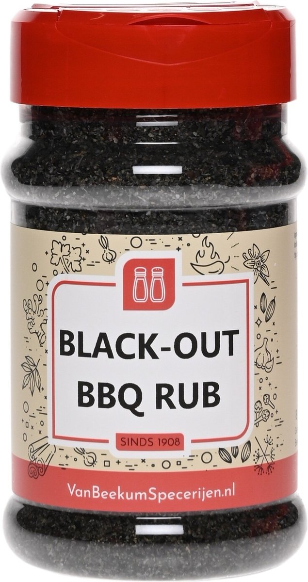 Goedkoopste Van Beekum Specerijen - Black-Out BBQ Rub - Strooibus 220 gram