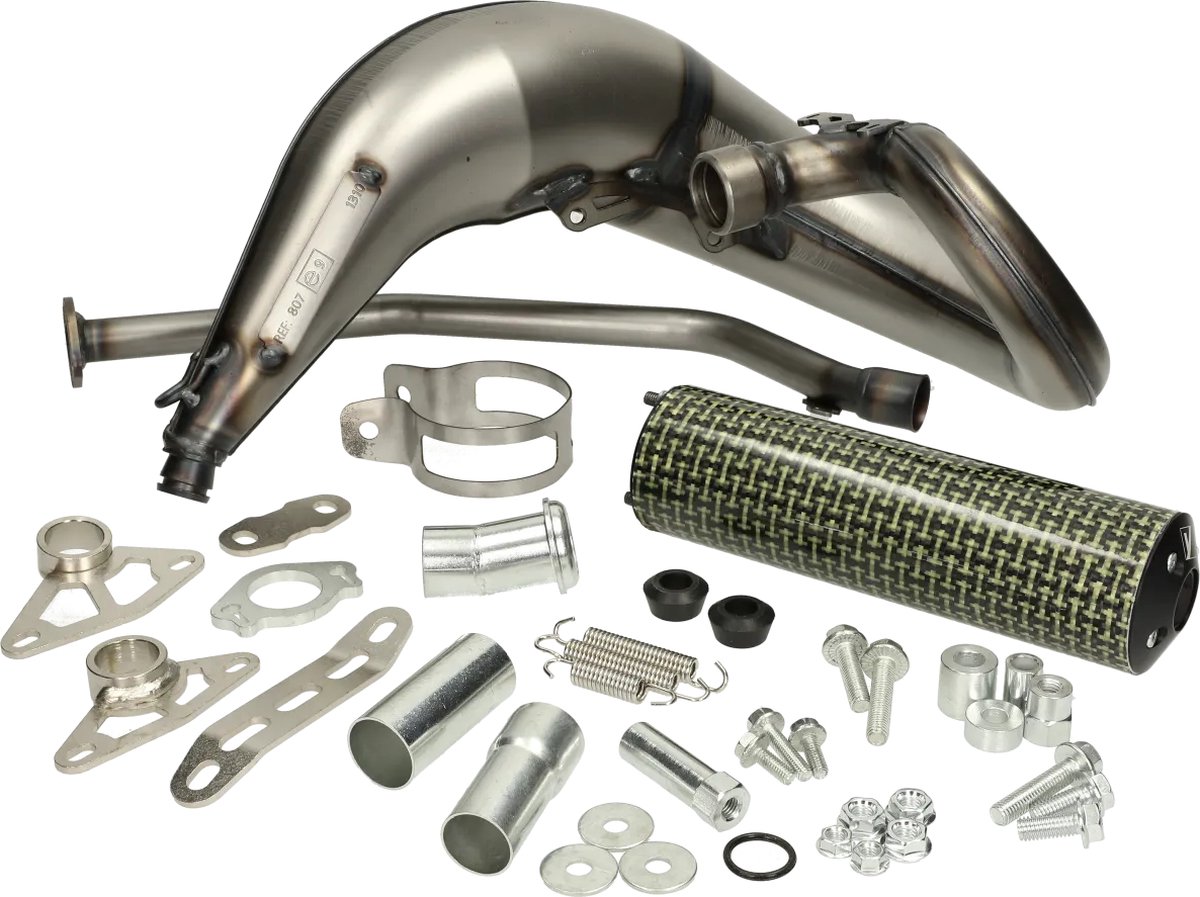 Uitlaat Yasuni Cross ML Max kevlar bovenlangs Aprilia RX, SX en Derbi
