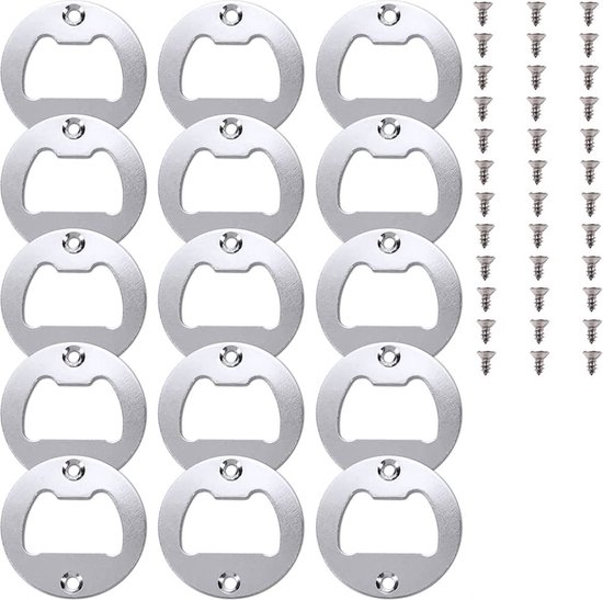 Tiuxiu 30 stuks flesopeners bierflesopener ring flesopener accessoires met bevestigingsschroeven geschikt voor het openen van bierflessen sapflessen melkflessen