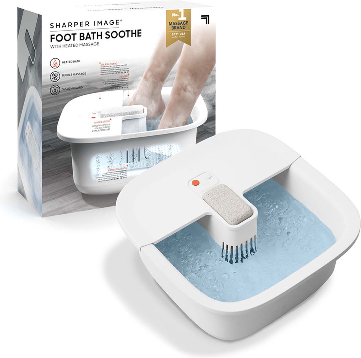 Goedkoopste Sharper Image - Heated Massage Foot Bath - Voetenbad - Warmtemassage met bubbels - Eenvoudig legen en schoonmaken