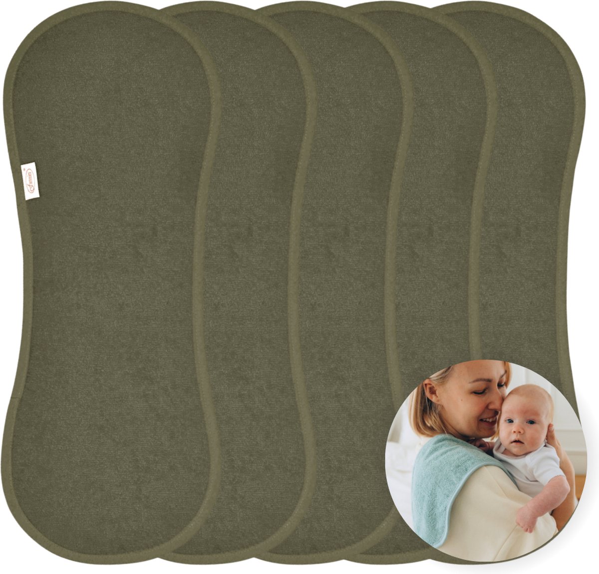 Goedkoopste Funnies Spuugdoek 5 Stuks Forest - Set van 5 Zachte Spuugdoekjes - Monddoekjes - Kwijldoekjes - 20x55 cm - Absorberend en Zacht - 100 Katoenen Badstof - Perfect voor na de Borstvoeding, Voeden en Bescherming van Kleding