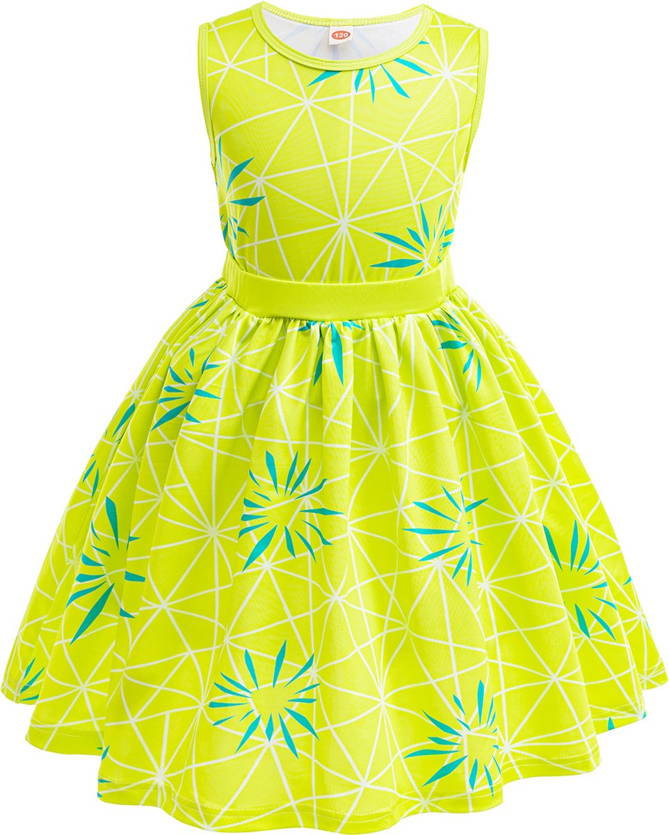 Joya Kids® Inside Verkleedjurk Joy | Binnenste en buiten Verkleedset Plezier | Verkleden Meisje Binnenste | Carnvalskleding Halloween Meisjes | Verkleed Jurk Groen | Met Accessoiresset en Blauwe Pruik | Maat 130 — afbeelding 9