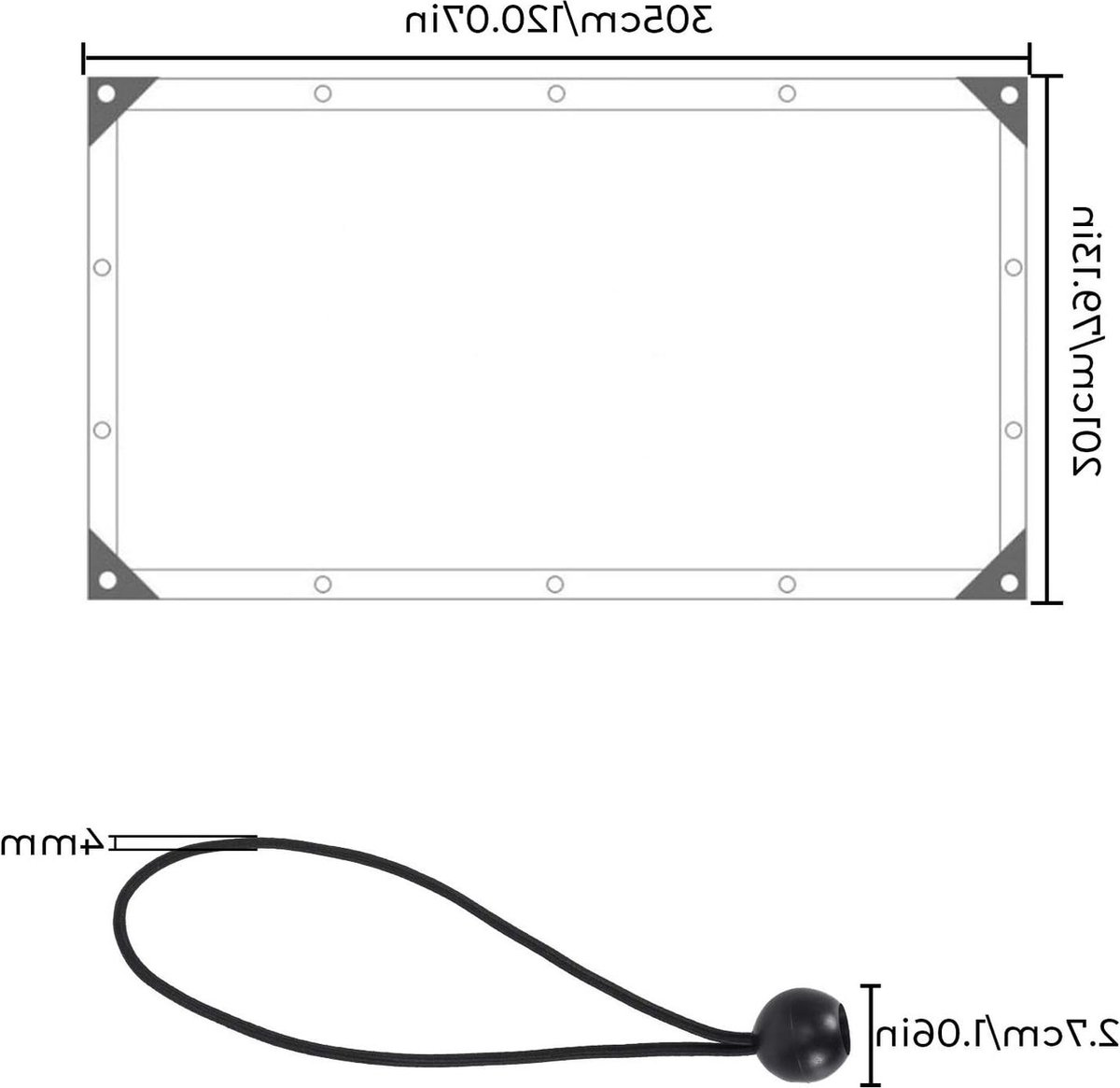 tow000ack Dekzeil,Waterdicht Transparant Zeil met ogen,PVC Doorzichtig Tentzeil,0,35 mm,Weerbestendig Opvouwbaar Afdekzeil,Multifunctioneel Zeildoek voor Buiten,Terras,400g/㎡,met Touw (180cm x 280cm
