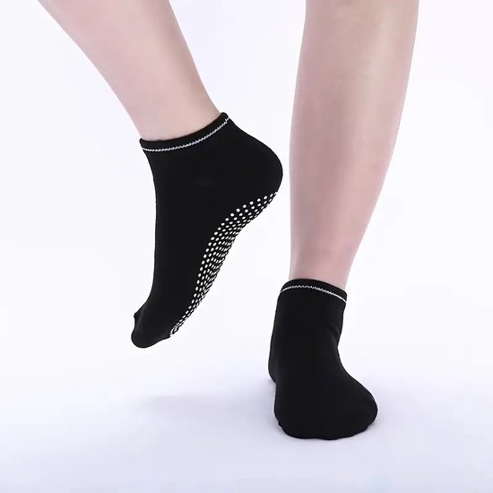 2 Paar Yoga Sokken I Gesloten Teen Yoga Sok I Met Anti Slip Onderkant I Antislip Sokken I Pilates Sokken I One Size Maat 36-40 I Zwart — afbeelding 4